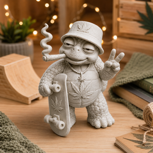 Shellax Junior – weiße 3D-Druck-Schildkröte zum Bemalen als DIY-Deko.