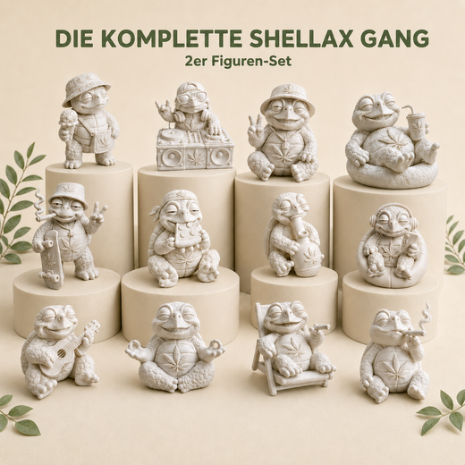 Shellax 2er-Set – zwei weiße 3D-Druck-Schildkröten zum Bemalen als DIY-Deko.