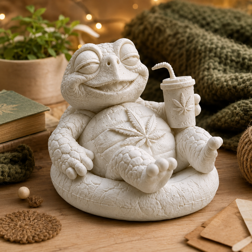 Shellax Highnrich – weiße 3D-Druck-Schildkröte zum Bemalen als DIY-Deko.