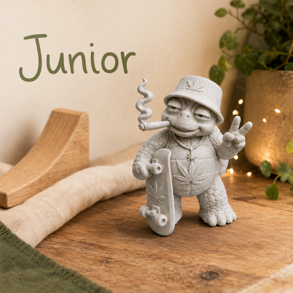 Shellax Junior – unbemalte weiße Schildkrötenfigur aus PLA+ zum Selbstgestalten, Ansicht 2.