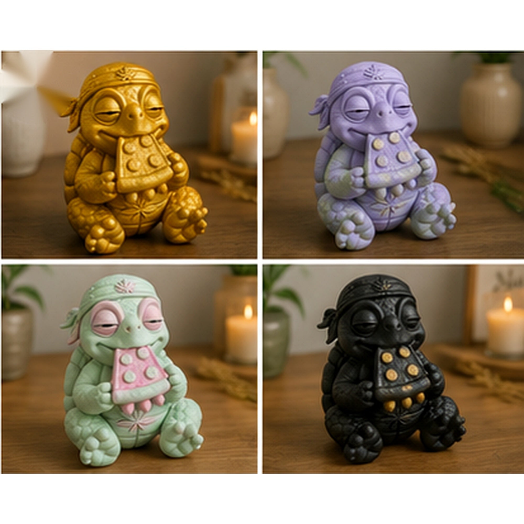 Bemalbeispiel für Shellax Lilli als Inspiration; verkauft wird die Figur weiß und unbemalt.