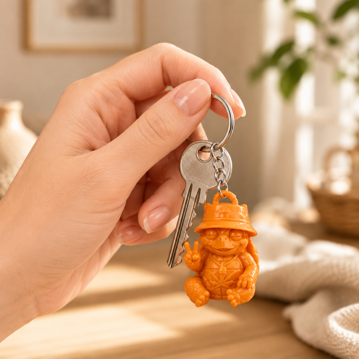 Shellax Keychain in anderer Ansicht als kleine 3D-Druck-Schildkröte zum Sammeln.