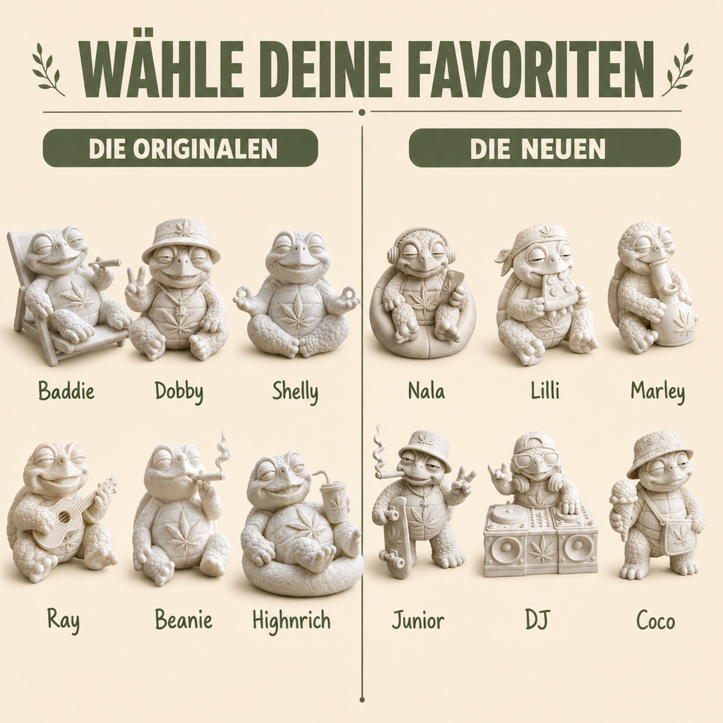 Shellax 3er-Set – Auswahl weißer 3D-Druck-Schildkrötenfiguren zum Bemalen.